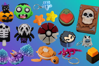 create custom 3d fidget clicker, flexi toy and keychain stl for 3d printing