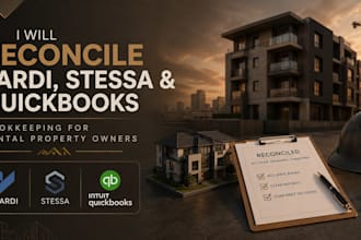 setup reconcile yardi, stessa quickbooks bookkeeping for rental property owners