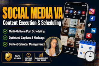 social media virtual assistant content scheduling and posting social media va