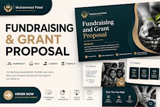 design nonprofit fundraising powerpoint presentation, grant proposal pitch deck