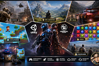 build unity game, unity 2d, unity 3d, unity game developer, unreal engine game