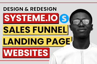 build systeme io website, systeme io landing page, and systeme io sales funnel