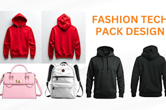 design detailed activewear fashion techpack sportwear for clothing production