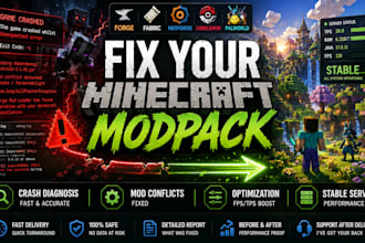 fix minecraft modpack crash and lag, setup cobblemon palworld neoforge server