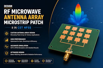 design rf microwave antenna array microstrip patch in cst hfss