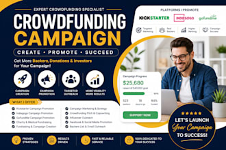 crowdfunding campaign promotion, kickstarter, indiegogo and gofundme fundraising