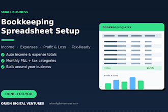 set up a bookkeeping and expense tracking spreadsheet for your business