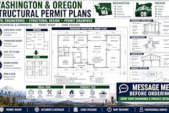create structural and civil permit drawings for washington and oregon