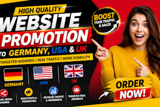 promote shoutout share website link to 250m germany USA uk audience twitter fb