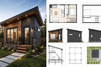 design adu secondary suite permit, tiny house plans and construction drawing