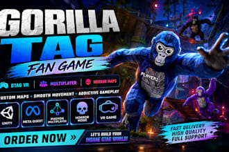 gorilla tag fan game gtag vr game unity meta quest photon multiplayer horror map