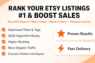 do etsy SEO to rank etsy listing product for etsy store promotion digital sales