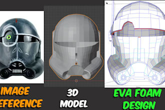 convert your 3d model 3d helmet stl to eva foam cosplay armor helmet pattern