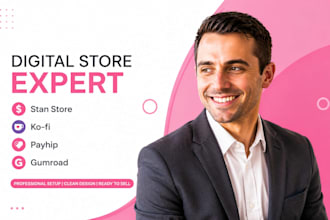 set up your stan store kofi payhip gumroad store