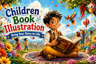 draw children story book illustration children picture book and kids book cover