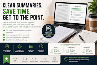summarize articles reports and documents clearly