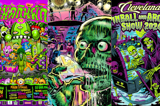 do 70s 80s retro vintage halloween horror flyer movie poster music horror poster