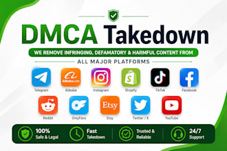 file professional dmca takedown notices for copyrighted and infringement