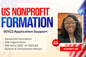 prepare and file your 501c3 nonprofit documents, form 1023 ez or full guidance