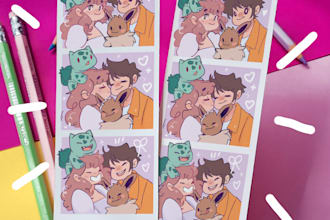 draw you custom photobooth with your pokemon favorite