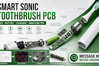 design sonic toothbrush pcb, brush head, battery indicator, ble connectivity