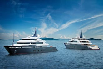 create realistic 3d yacht, boat, 3d cruise ship, ferry and marine vessel designs