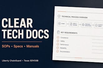 write technical reports, sops, and product documentation