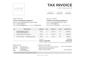 create professional invoice, gst bill, and billing template