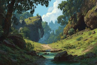 create environment concept art and background