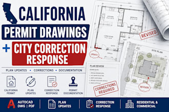 prepare california permit drawings and city correction response