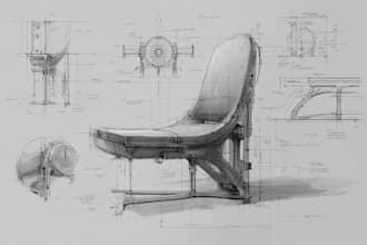 create hand drawn product sketch from photos