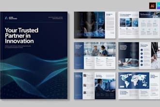 design corporate business brochure booklet, trifold for IT agencies, tech firms