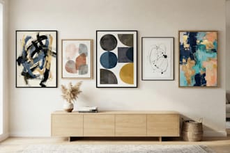 design printable abstract minimal boho wall art or poster
