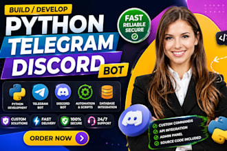 build python bots web scrapers ai tools telegram discord forex crypto bot