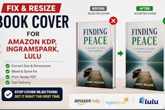 fix resize book cover for amazon kdp, ingramspark, lulu resize book cover