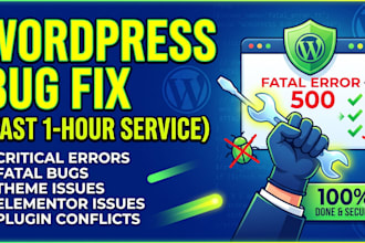 do fast wordpress bug fix and fix critical errors