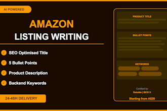 write SEO optimised amazon product listings that convert