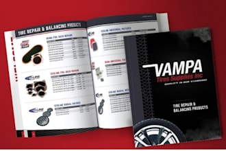 design product catalogue brochure for automobile tools, equipment manufacturers