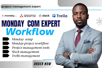 setup monday com boards, automation, CRM, trello slack asana virtual assistant