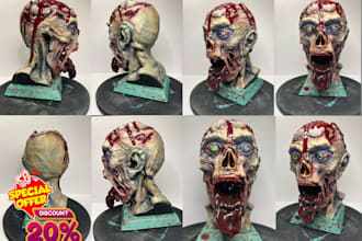 do custom halloween horror prop mask model for printing 3d print and paint