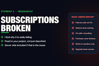 fix in app purchase not working and ios subscription bugs