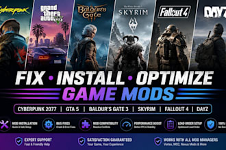 fix install cyberpunk 2077 gta 5 baldurs gate 3 skyrim fallout 4 mods dayz mod