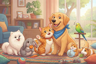 draw custom cartoon pet portraits of dogs cats or any pets