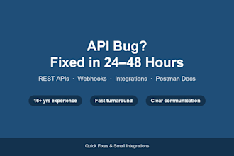 fix your API integration bug or build a small rest API webhook fast