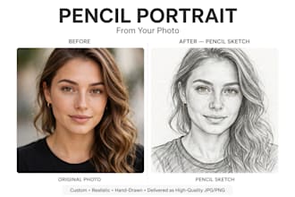 draw custom portrait pencil sketch and realistic artwork