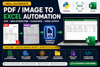 automate PDF and image data extraction to excel using python ocr