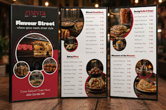 design a premium restaurant or cafe menu