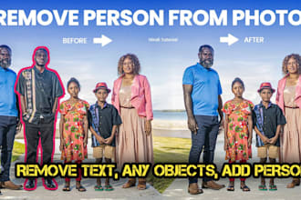 remove text and unwanted objects in photos 2 hours delivery