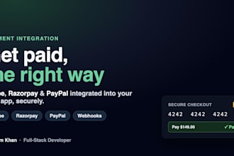 integrate stripe razorpay or paypal payments into your web app