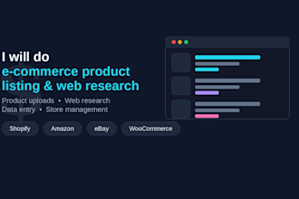 e commerce product listing and web research data entry